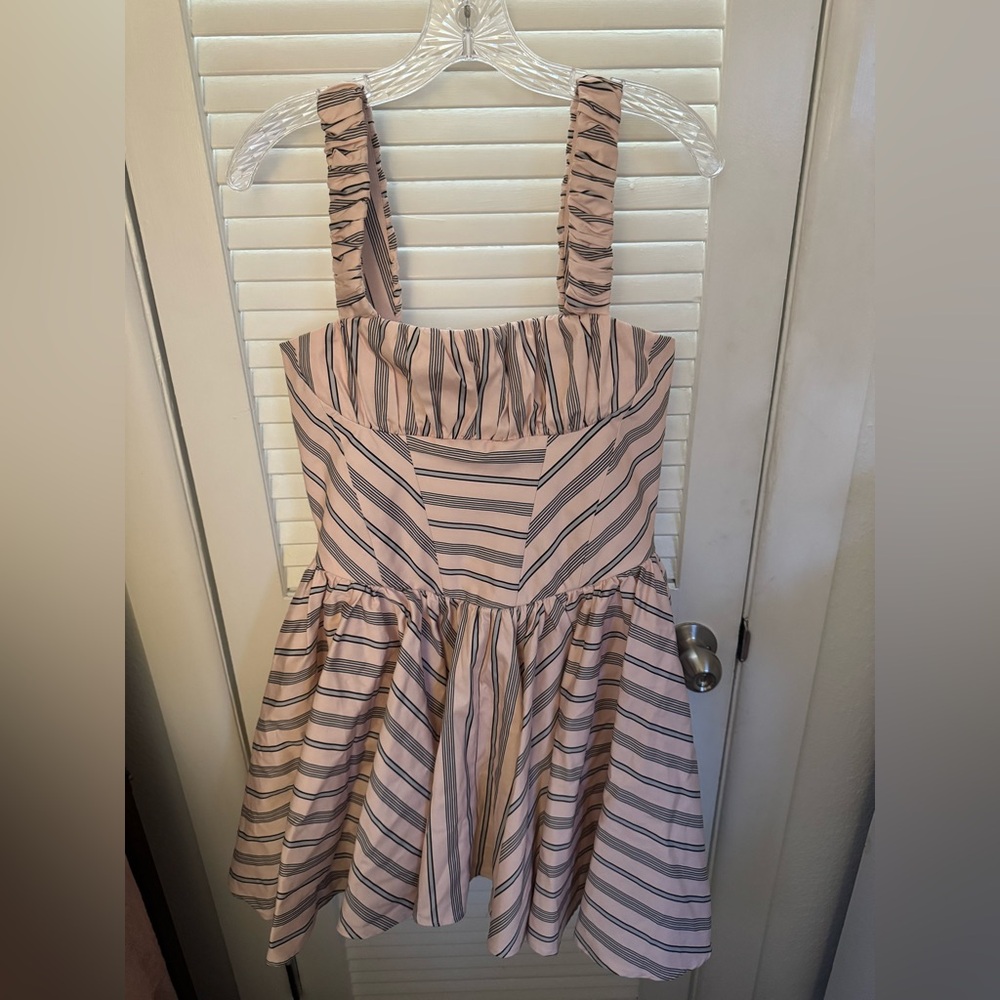 ASOS Pink and Brown Sleeveless Square Neck Sundress
